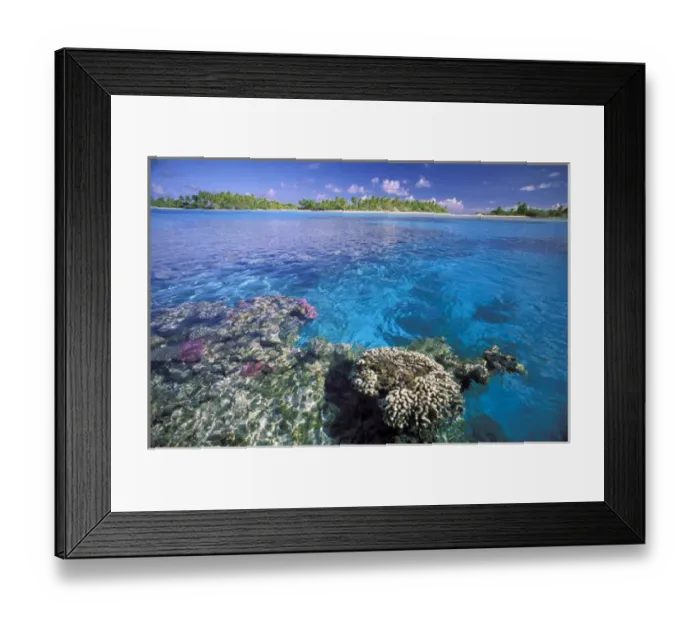 Framed Print : Oceania, French Polynesia, Tuamotus. Raroia atoll, inside lagoon Framed Print : Oceania, French Polynesia, Tuamotus. Raroia atoll, inside lagoon