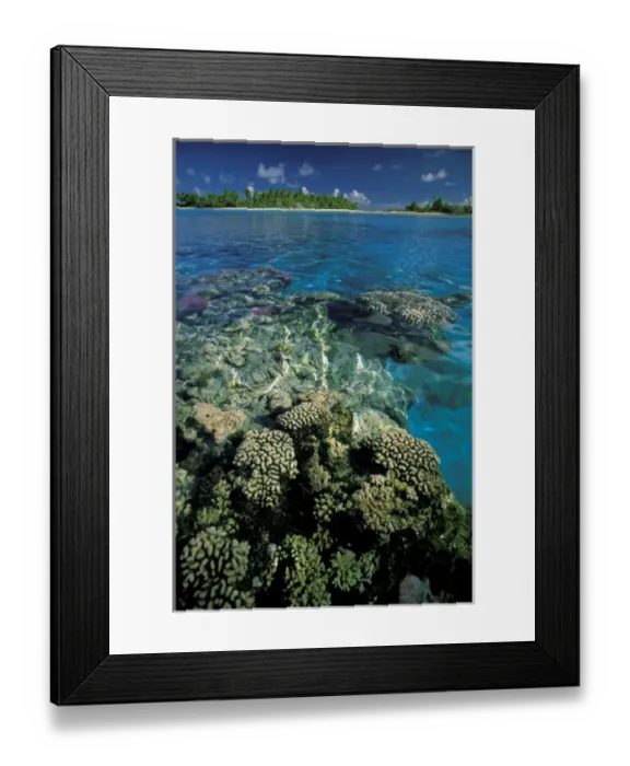 Framed Print : Oceania, French Polynesia, Tuamotus. Raroia Atoll
