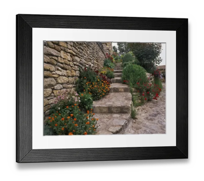 Framed Print : A nicely landscaped stairway in Provence, France Framed Print : A nicely landscaped stairway in Provence, France