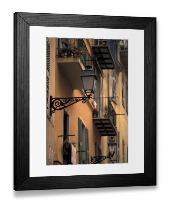 Framed Print : France, Cote d Azur, Nice, French Riviera. Old Nice, Buildings along rue Rossetti Framed Print : France, Cote d Azur, Nice, French Riviera. Old Nice, Buildings along rue Rossetti
