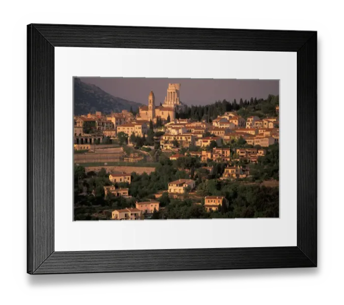 Framed Print : Europe, France, Cote D Azure, La Turbe. Town view with Trophee des Alps, built Framed Print : Europe, France, Cote D Azure, La Turbe. Town view with Trophee des Alps, built