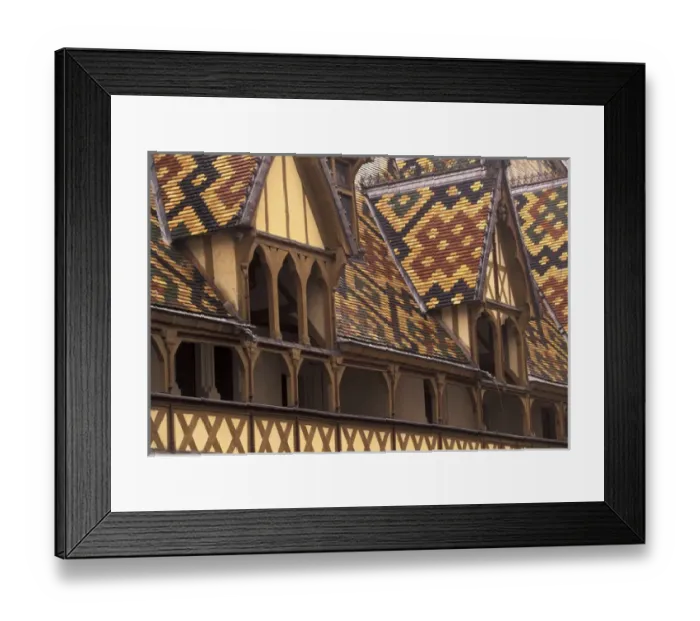 Framed Print : Europe, France, Burgundy, Cote-d Or, Beaune Tiled roofs of the Hotel Dieu Framed Print : Europe, France, Burgundy, Cote-d Or, Beaune Tiled roofs of the Hotel Dieu