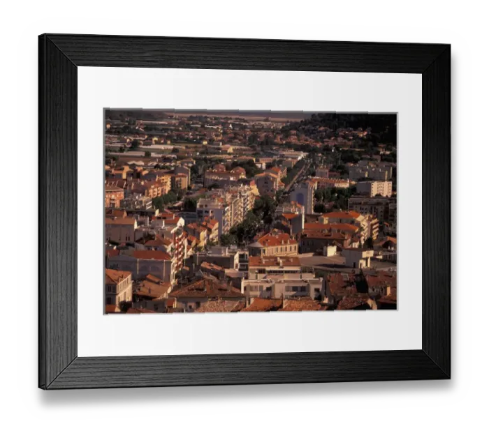 Framed Print : EU, France, Cote D Azur, Var, Hyeres. Old city view from Jardin de Noailles Framed Print : EU, France, Cote D Azur, Var, Hyeres. Old city view from Jardin de Noailles