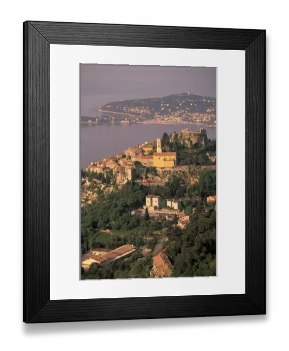 Framed Print : EU, France, Cote D Azur / French Riviera, Eze town, morning Framed Print : EU, France, Cote D Azur / French Riviera, Eze town, morning