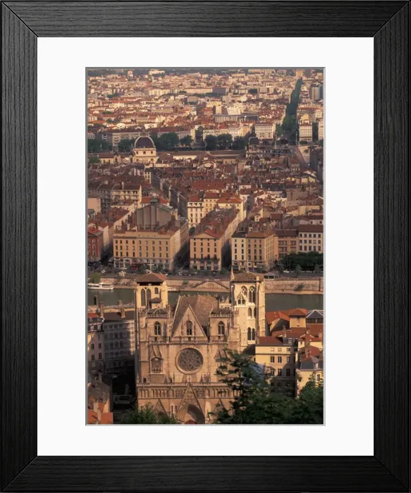 Framed Print : EU, France, Rhone Valley, Vallee du Rhone, Lyon. Cathedrale St. Jean and city Framed Print : EU, France, Rhone Valley, Vallee du Rhone, Lyon. Cathedrale St. Jean and city