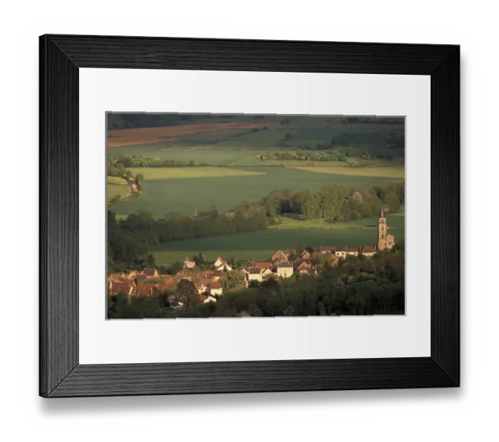 Framed Print : EU, France, Burgundy, Yonne, St. Pere. Town view from Vezelay