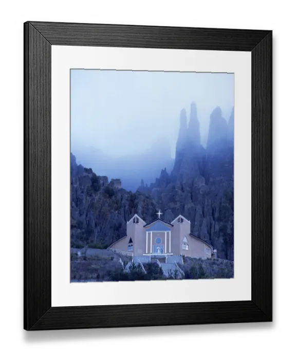 Framed Print : South America, Bolivia. Modernistic church nestled in the mountainous badlands above La Paz Framed Print : South America, Bolivia. Modernistic church nestled in the mountainous badlands above La Paz