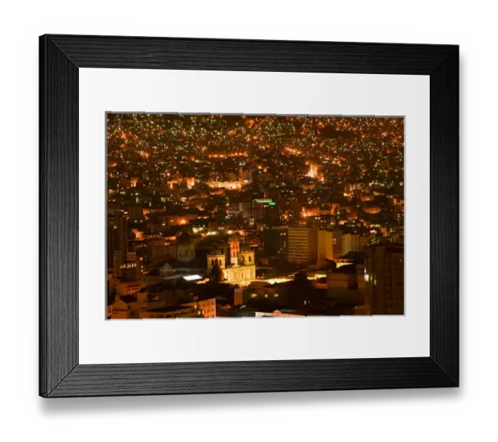 Framed Print : Night view of La Paz downtown with lights, Bolivia Framed Print : Night view of La Paz downtown with lights, Bolivia