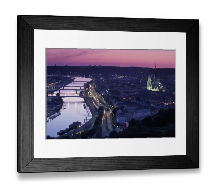 Framed Print : EU, France, Normandy, Seine, Rouen, Maritime. Seine River and city Framed Print : EU, France, Normandy, Seine, Rouen, Maritime. Seine River and city