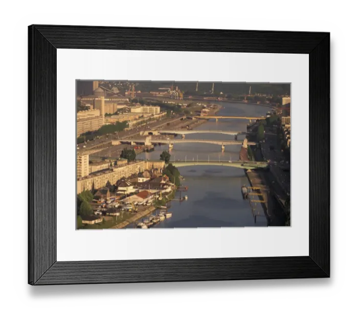 Framed Print : EU, France, Normandy, Seine, Rouen, Maritime. Seine River and city