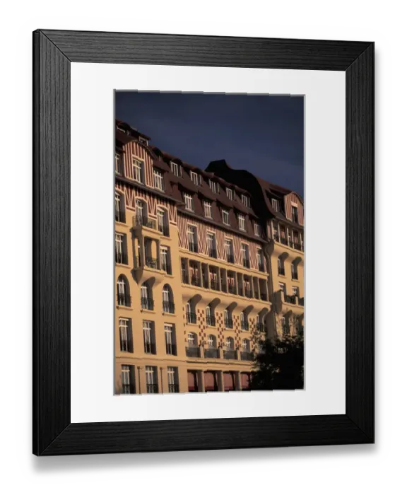 Framed Print : EU, France, Normandy, Calvados, Deauville. Royal Barriere Hotel detail, along