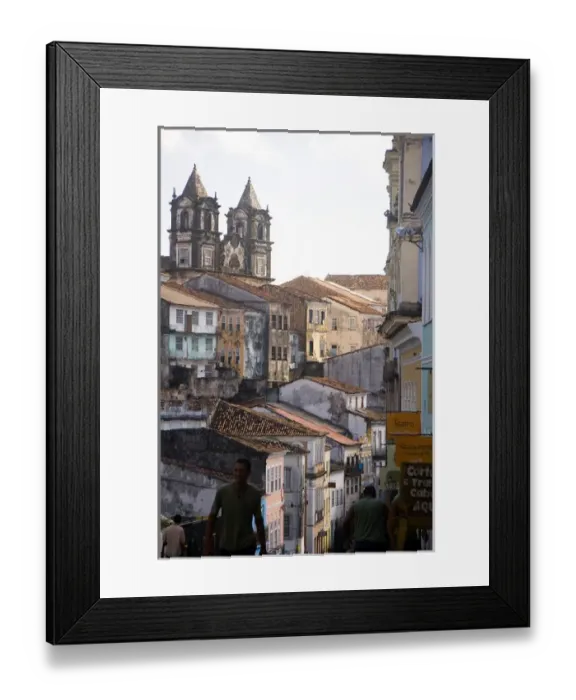 Framed Print : Salvador, Brazil. The old city center of Salvador, Pelhourino; has been rennovated