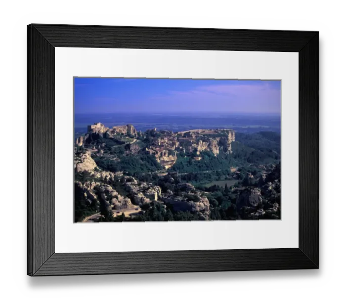 Framed Print : EU, France, Provence, Bouches-du-Rhone, Les Baux de Provence. View from Val d Enfer Framed Print : EU, France, Provence, Bouches-du-Rhone, Les Baux de Provence. View from Val d Enfer