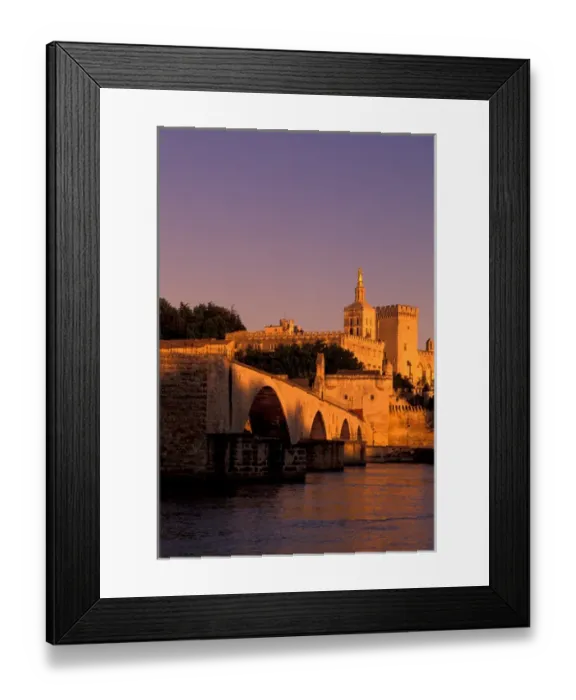 Framed Print : EU, France, Provence, Vaucluse, Avignon. Pont St-Benezet and Palais des Papes in evening Framed Print : EU, France, Provence, Vaucluse, Avignon. Pont St-Benezet and Palais des Papes in evening