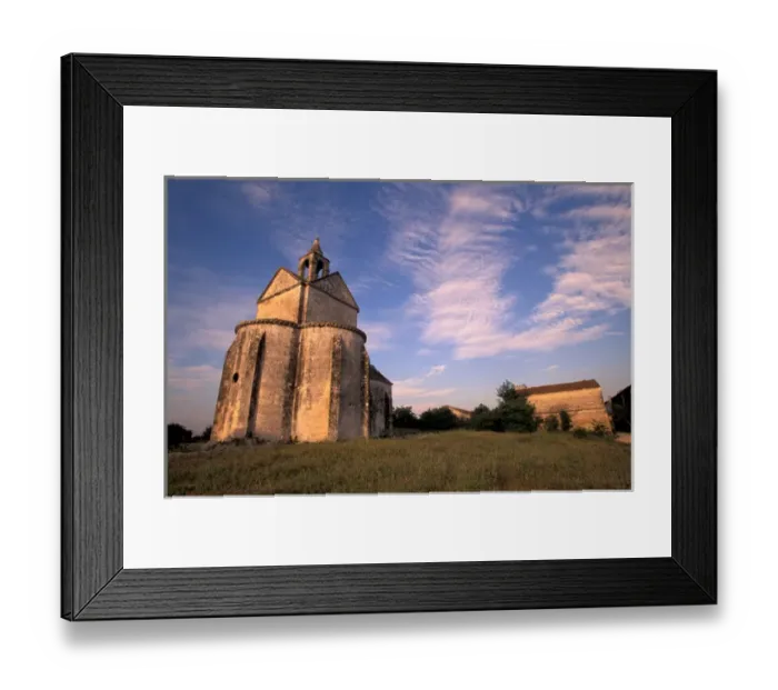Framed Print : EU, France, Provence, Bouches-du-Rhone, Arles. Abbaye de Montmajour, chapel view