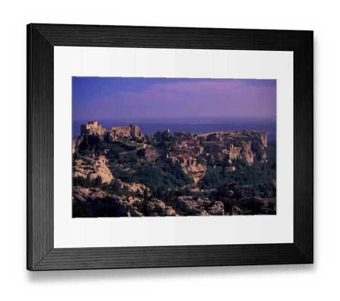 Framed Print : EU, France, Provence, Bouches-du-Rhone, Les Baux de Provence. View from Val d Enfer Framed Print : EU, France, Provence, Bouches-du-Rhone, Les Baux de Provence. View from Val d Enfer