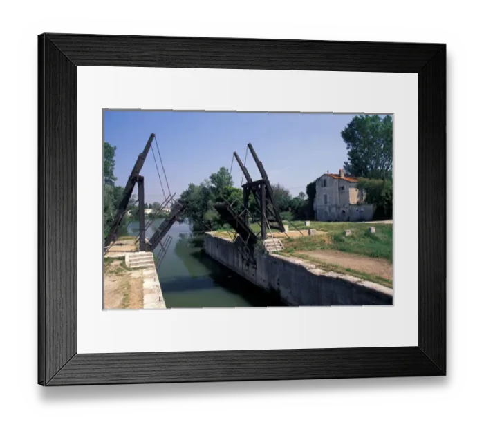 Framed Print : EU, France, Provence, Bouches-du-Rhone, Arles. Le Pont Van Gogh, Pont Langlois