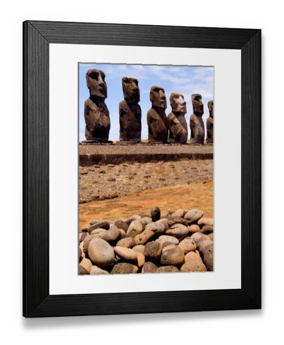 Framed Print : Moai Statues at Ahu Nau Nau Platform in Easter Island during Tapati Festival Rapa Nui Framed Print : Moai Statues at Ahu Nau Nau Platform in Easter Island during Tapati Festival Rapa Nui