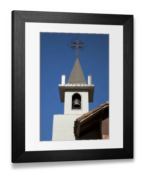Framed Print : South America, Chile, Lo Abarca. Church steeple with bell. Credit as: Wendy Kaveney Framed Print : South America, Chile, Lo Abarca. Church steeple with bell. Credit as: Wendy Kaveney