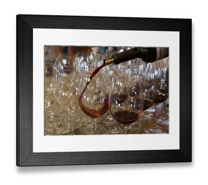 Framed Print : South America, Chile, Colchagua. Pouring wine for tasting at Montes Winery. Credit as Framed Print : South America, Chile, Colchagua. Pouring wine for tasting at Montes Winery. Credit as