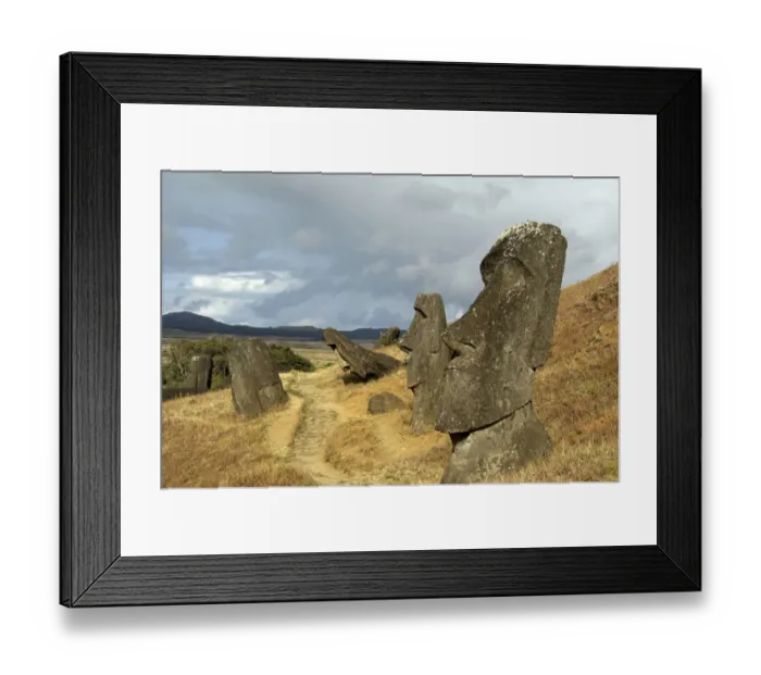 Framed Print : Chile, Easter Island (aka Rapa Nui). Rano Raraku, the main rock quarry for the great