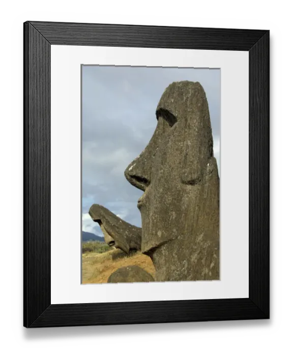 Framed Print : Chile, Easter Island (aka Rapa Nui). Rano Raraku, the main rock quarry for the great