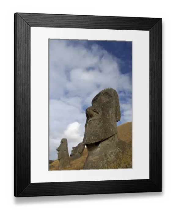 Framed Print : Chile, Easter Island (aka Rapa Nui). Rano Raraku, the main rock quarry for the great