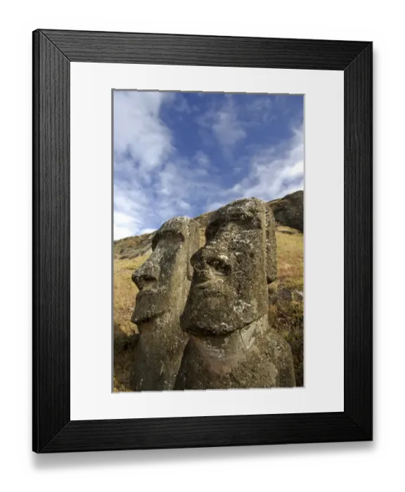 Framed Print : Chile, Easter Island (aka Rapa Nui). Rano Raraku, the main rock quarry for the great