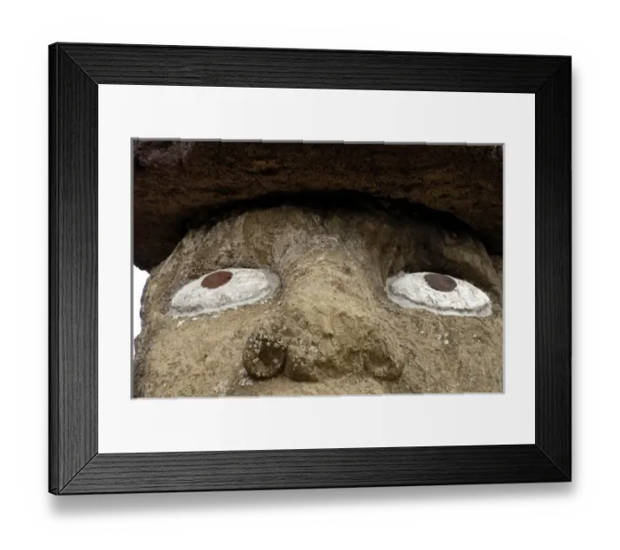 Framed Print : Chile, Easter Island (aka Rapa Nui), Hanga Roa. Stone Moai head, face detail Framed Print : Chile, Easter Island (aka Rapa Nui), Hanga Roa. Stone Moai head, face detail