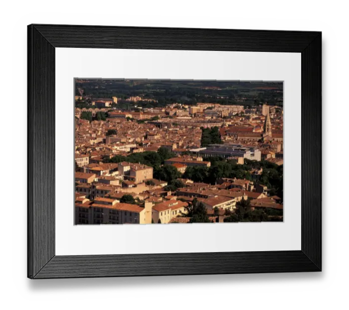 Framed Print : EU, France, Provence, Gard, Nimes. City view from Tour Magne towards amphitheatre Framed Print : EU, France, Provence, Gard, Nimes. City view from Tour Magne towards amphitheatre