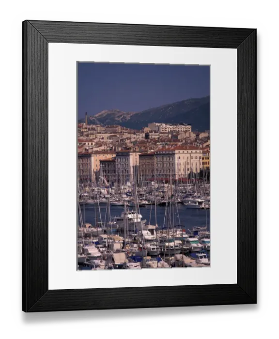 Framed Print : EU, France, Provence, Bouches-du-Rhone, Marseille. Vieux Port in daytime