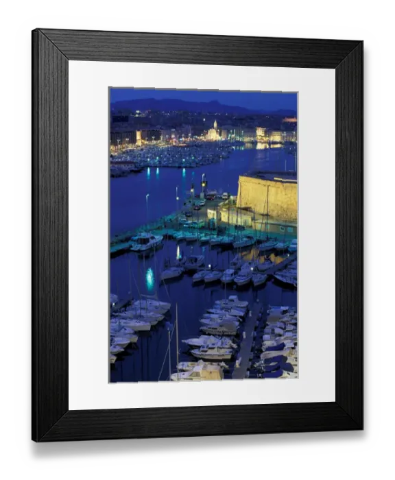 Framed Print : EU, France, Provence, Bouches-du-Rhone, Marseille. Vieux Port, evening Framed Print : EU, France, Provence, Bouches-du-Rhone, Marseille. Vieux Port, evening