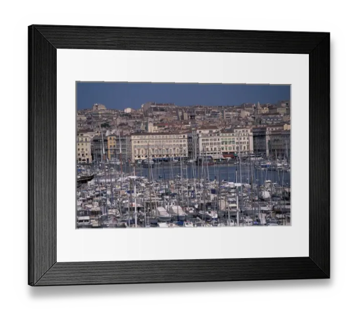 Framed Print : EU, France, Provence, Bouches-du-Rhone, Marseille, Vieux Port in daytime
