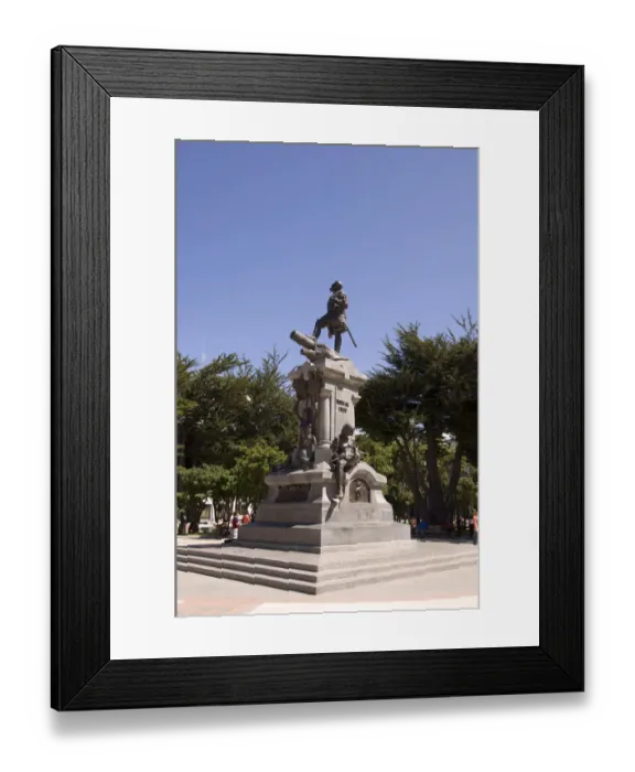 Framed Print : Chile, Patagonia, Punta Arenas, Main Square, Magellan statue Framed Print : Chile, Patagonia, Punta Arenas, Main Square, Magellan statue