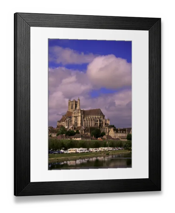 Framed Print : Europe, France, Burgundy, Auxerre. View of Cathedral