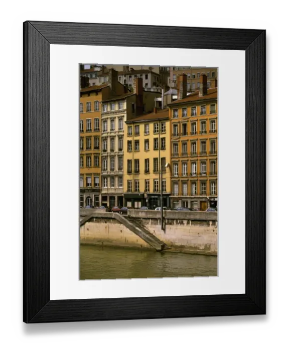 Framed Print : Europe, France, Rhone Valley, Lyon. Quai Antoine and the Saone River Framed Print : Europe, France, Rhone Valley, Lyon. Quai Antoine and the Saone River