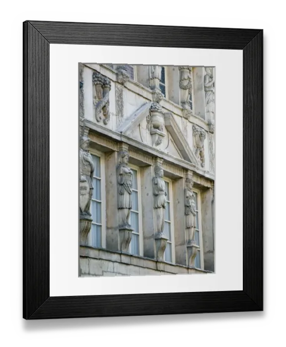 Framed Print : FRANCE-Burgundy-Cote D Or-DIJON: Maison des Cariatides - 17th century facade Framed Print : FRANCE-Burgundy-Cote D Or-DIJON: Maison des Cariatides - 17th century facade