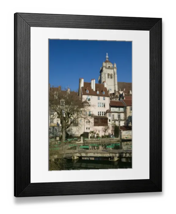 Framed Print : FRANCE-Jura-DOLE: Town View with Collegiale Notre Dame Church (16th century)