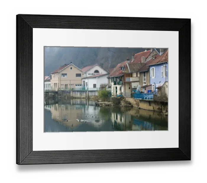 Framed Print : FRANCE-Jura-Doubs-L ISLE-SUR-LE-DOUBS: Doubs River Valley  /  Canal Town