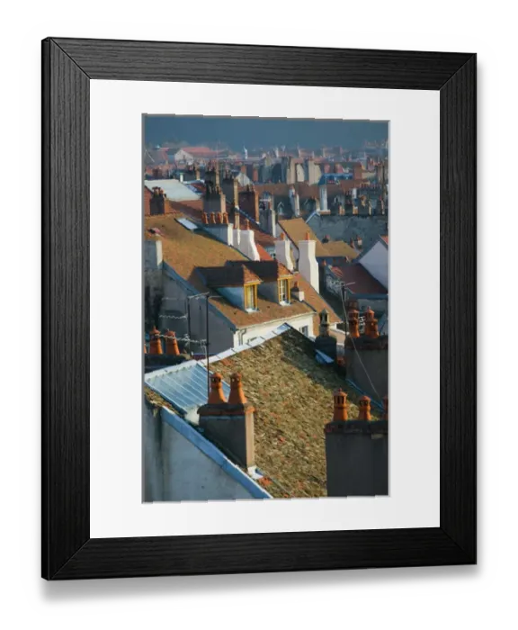 Framed Print : FRANCE-Jura-Doubs-BESANCON: Town Rooftops from Fort Griffon / Late Afternoon Framed Print : FRANCE-Jura-Doubs-BESANCON: Town Rooftops from Fort Griffon / Late Afternoon