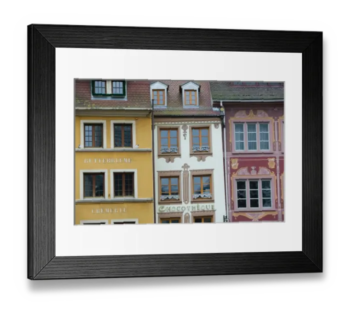 Framed Print : FRANCE-Alsace (Haut Rhin)-Mulhouse: Detail of Buildings at Place de la Reunion