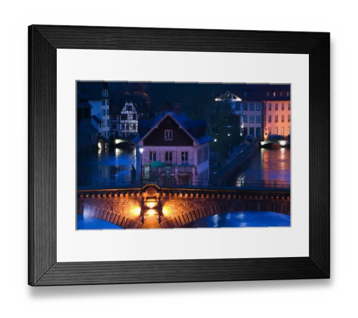 Framed Print : FRANCE-Alsace (Haut Rhin)-Strasbourg: Evening View along the Ponts Couverts (Detail) Framed Print : FRANCE-Alsace (Haut Rhin)-Strasbourg: Evening View along the Ponts Couverts (Detail)