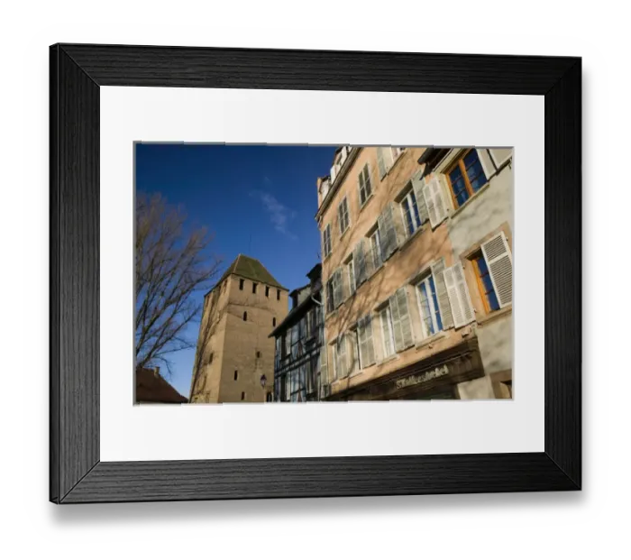 Framed Print : FRANCE-Alsace (Haut Rhin)-Strasbourg: Houses in Petite France and Ponts Couverts Tower Framed Print : FRANCE-Alsace (Haut Rhin)-Strasbourg: Houses in Petite France and Ponts Couverts Tower