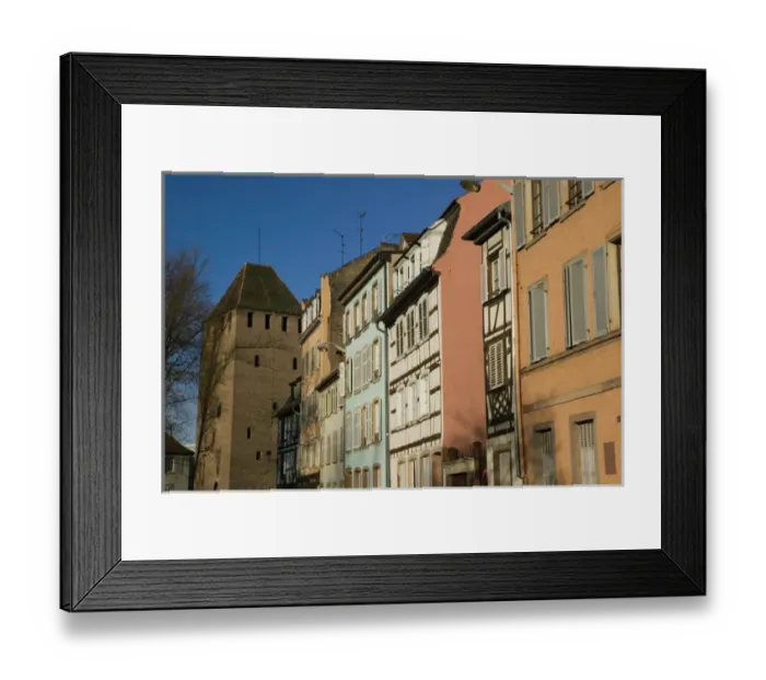 Framed Print : FRANCE-Alsace (Haut Rhin)-Strasbourg: Houses in Petite France and Ponts Couverts Tower Framed Print : FRANCE-Alsace (Haut Rhin)-Strasbourg: Houses in Petite France and Ponts Couverts Tower