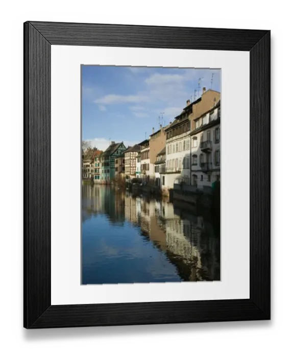 Framed Print : FRANCE-Alsace (Haut Rhin)-Strasbourg: Houses in Petite France on Ill River / Winter Framed Print : FRANCE-Alsace (Haut Rhin)-Strasbourg: Houses in Petite France on Ill River / Winter
