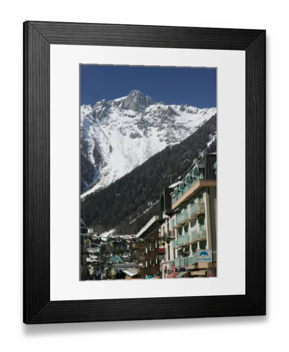 Framed Print : FRANCE-French Alps (Haute-Savoie)-CHAMONIX-MONT-BLANC: Buildings along Avenue Michel