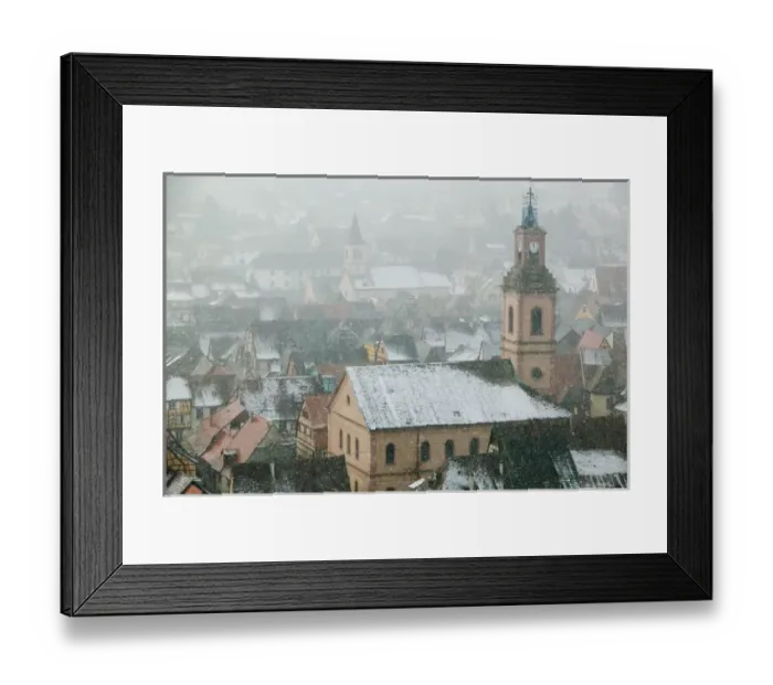 Framed Print : FRANCE- Alsace (Haut Rhin)- Riquewihr: Town view of Alsatian Wine Village in Winter Framed Print : FRANCE- Alsace (Haut Rhin)- Riquewihr: Town view of Alsatian Wine Village in Winter