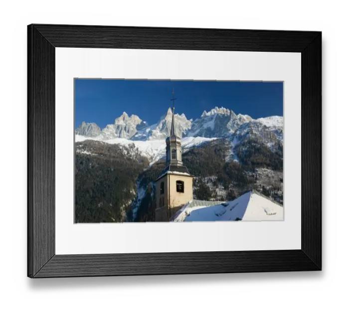 Framed Print : FRANCE-French Alps (Haute-Savoie)-CHAMONIX-MONT-BLANC: Eglise St-Michel / Winter / Framed Print : FRANCE-French Alps (Haute-Savoie)-CHAMONIX-MONT-BLANC: Eglise St-Michel / Winter /