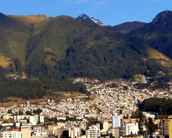 Americas, South America, Ecuador, Quito. At over 9, 000 feet in elevation, the capitol of Ecuador