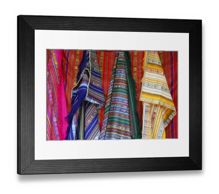 Framed Print : South America, Ecuador, Otavalo. Textiles. cloths, blankets, scarves, and hammocks Framed Print : South America, Ecuador, Otavalo. Textiles. cloths, blankets, scarves, and hammocks